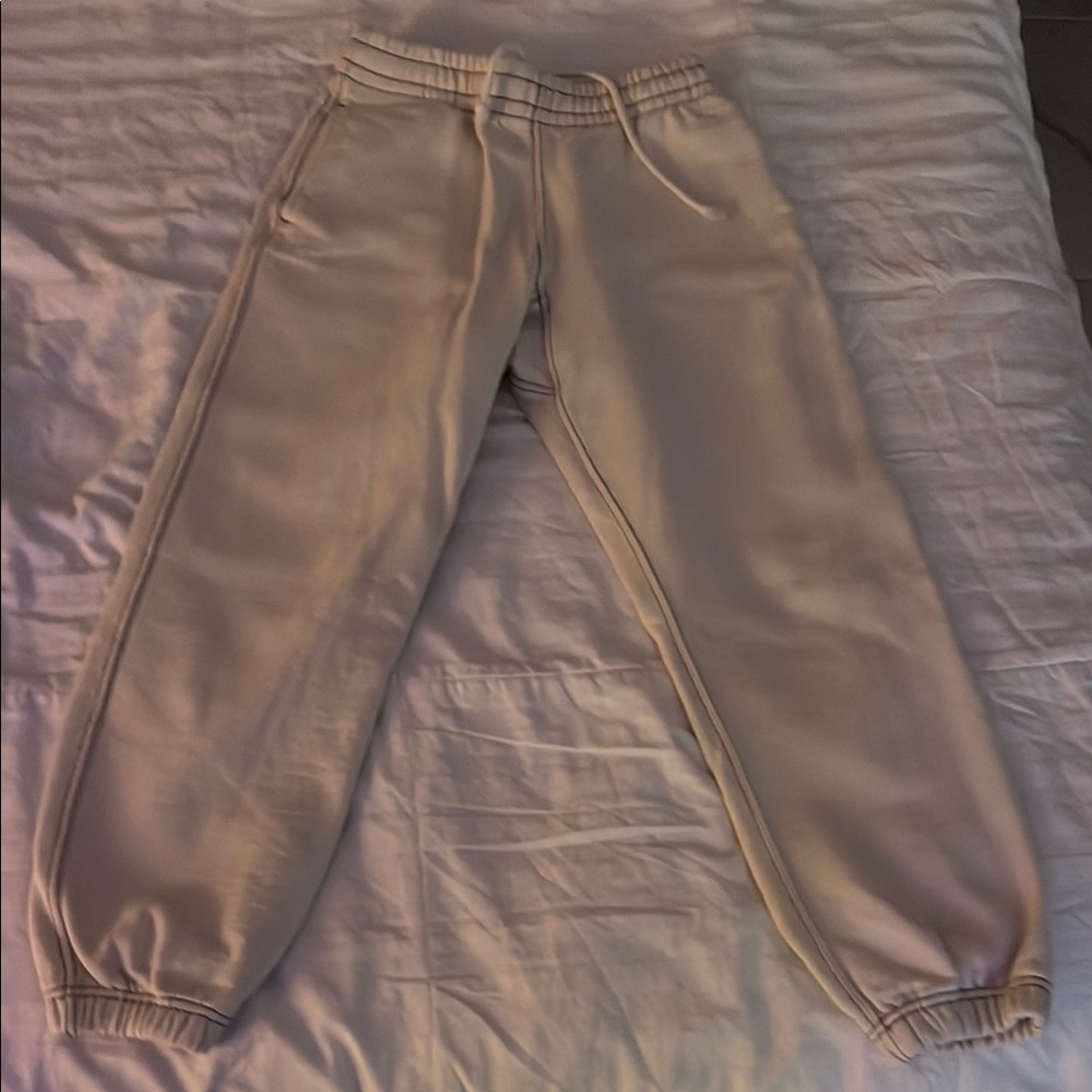 Cream Bottoms with Flare Hem